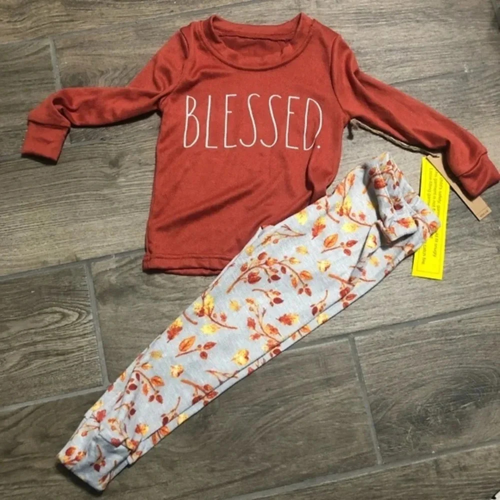 Rae Dunn girls BLESSED pajama set